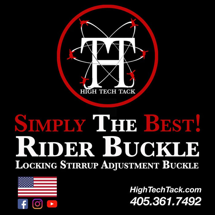 High Tech Tack - The Rider Buckle - Locking Stirrup Adjustment Tack - Saddle Accessories High Tech Tack