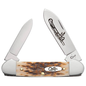 Case Peach Seed Jig Amber Bone CV Canoe Knives - Knives W.R. Case   