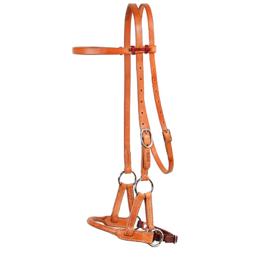 Professional's Choice Round Leather Nose Side Pull Tack - Training Professional's Choice
