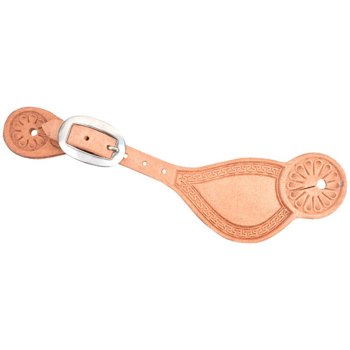 Martin Saddlery Tombstone Spur Straps Tack - Spur Straps Martin Saddlery Natural Roughout  