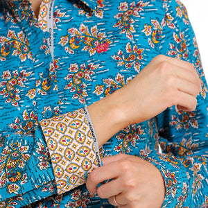 Cinch Women's Blue Floral Print Shirt WOMEN - Clothing - Tops - Long Sleeved CINCH   