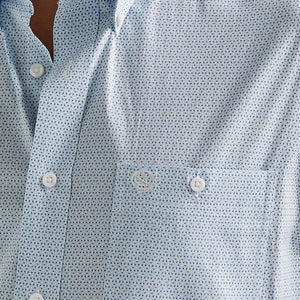Wrangler George Strait Blue Print Shirt MEN - Clothing - Shirts - Short Sleeve Shirts WRANGLER   