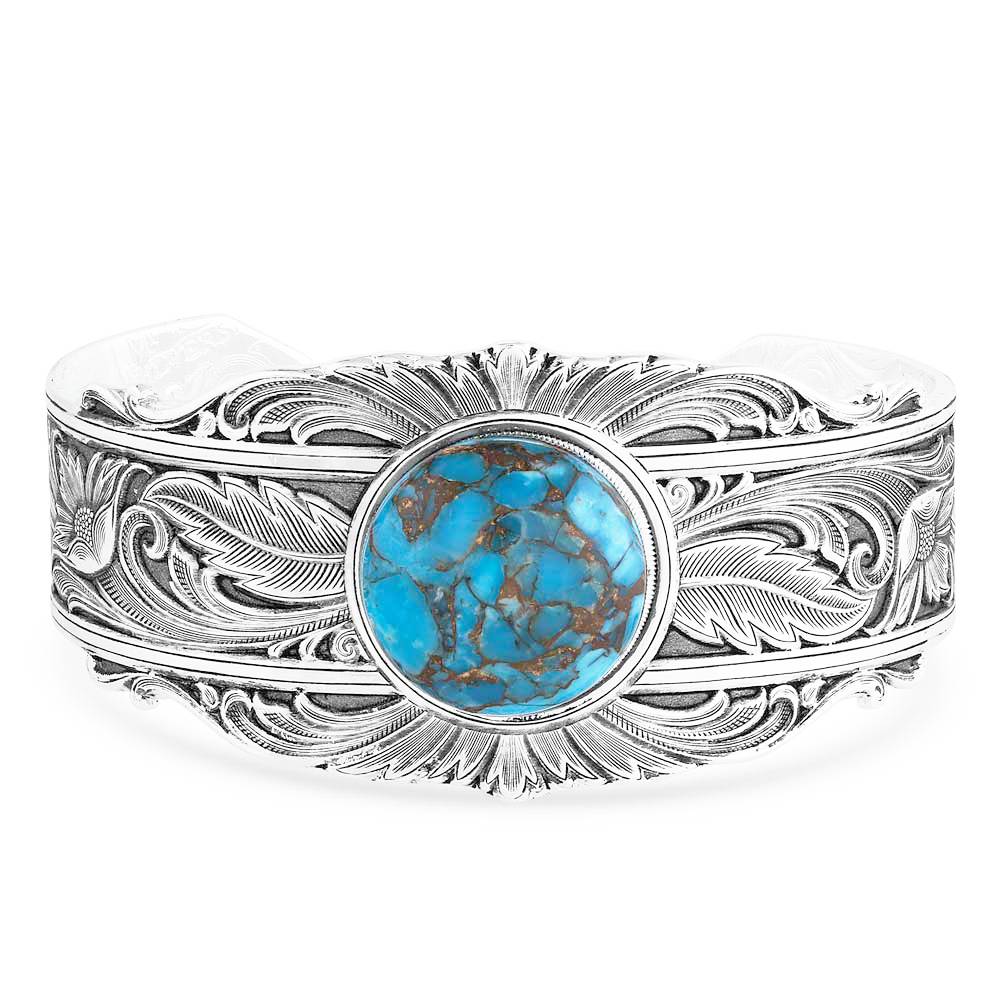 Montana Silversmiths Sheridan Silver Blue Turquoise Cuff Bracelet WOMEN - Accessories - Jewelry - Bracelets Montana Silversmiths   