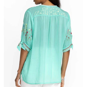 Johnny Was Cosette Embroidered Blouse WOMEN - Clothing - Tops - Short Sleeved JOHNNY WAS COLLECTION   