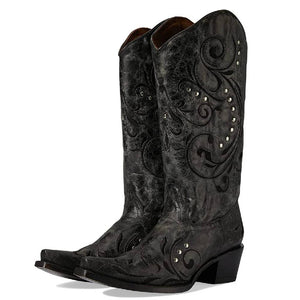 Corral Black Embroidered Stud Boot WOMEN - Footwear - Boots - Fashion Boots Corral Boots   
