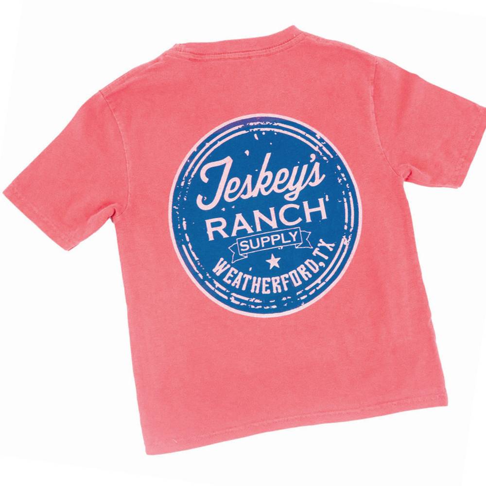 Teskey's Youth Ranch Supply Icon Tee - Papaya TESKEY'S GEAR - Youth SS Shirts Lakeshirts   