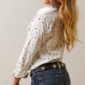 Ariat Girl's Santa Fe Print Snap Shirt - FINAL SALE KIDS - Girls - Clothing - Tops - Long Sleeve Tops Ariat Clothing   