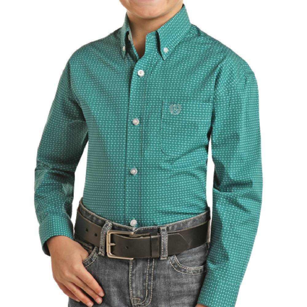 Panhandle Ditsy Geo Button Shirt KIDS - Boys - Clothing - Shirts - Long Sleeve Shirts Panhandle   