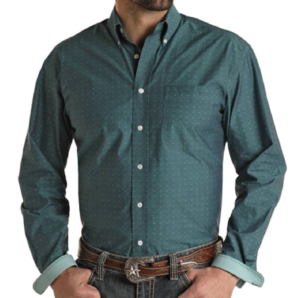 Panhandle Rough Stock Iridescent Dobby Button Shirt MEN - Clothing - Shirts - Long Sleeve Shirts Panhandle   