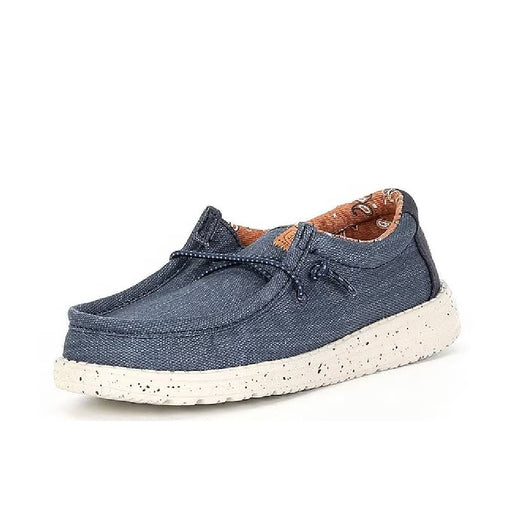 Hey Dude Youth Wally Washed Canvas - Navy KIDS - Footwear - Casual Shoes Hey Dude   