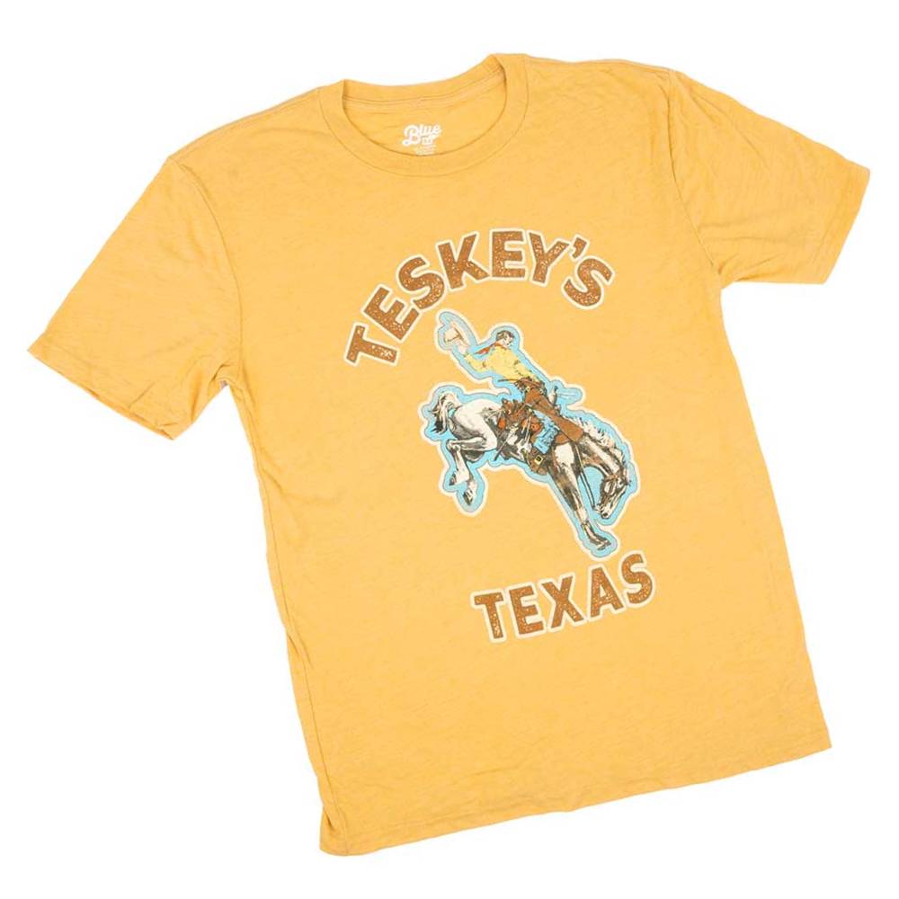Teskey's Splendidly Bronco Tee - Mustard TESKEY'S GEAR - SS T-Shirts Lakeshirts   