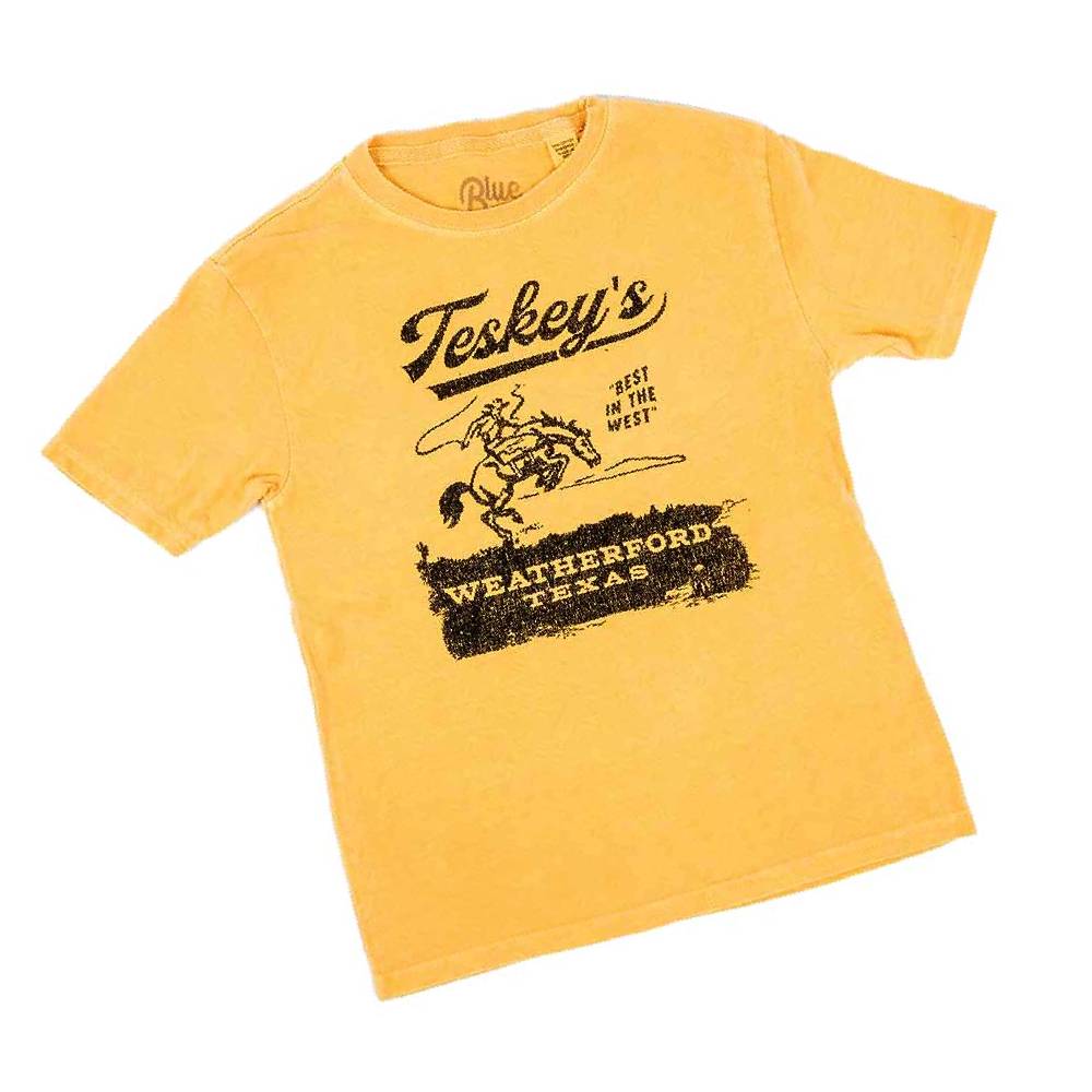 Teskey's Youth Bronco Tee - Mustard TESKEY'S GEAR - Youth SS Shirts Lakeshirts   
