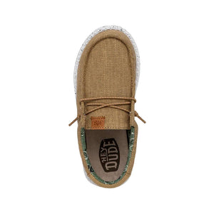 Hey Dude Youth Wally Washed Canvas - Walnut - BLACK FRIDAY SALE KIDS - Footwear - Casual Shoes Hey Dude