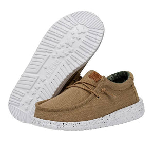 Hey Dude Youth Wally Washed Canvas - Walnut KIDS - Footwear - Casual Shoes Hey Dude