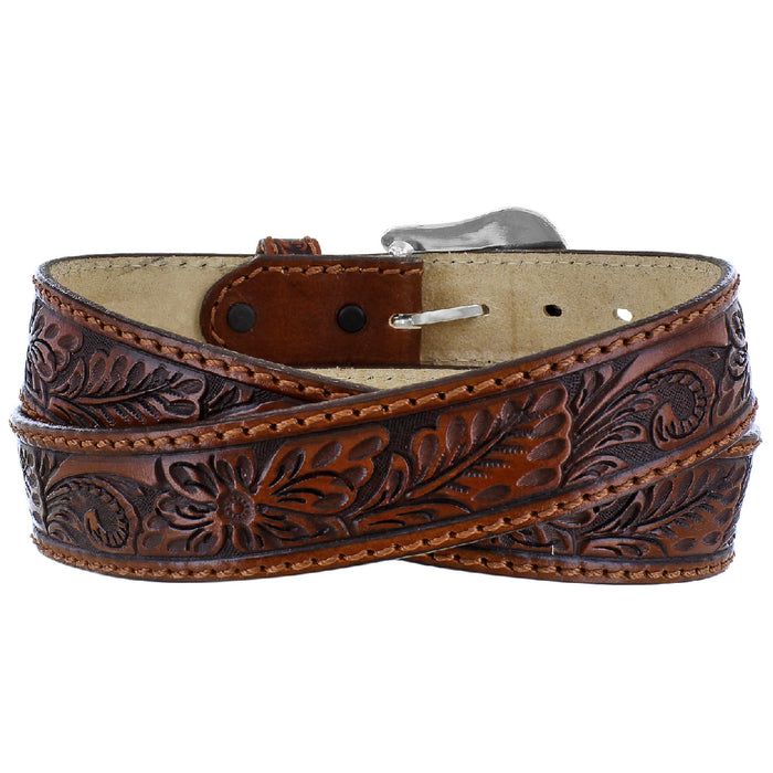 Tony Lama Men's Floral Tooled Leather Belt MEN - Accessories - Belts & Suspenders Leegin Creative Leather/Brighton   
