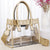 Color Trim Clear Tote Bag - Multiple Colors WOMEN - Accessories - Handbags - Tote Bags MiMi Wholesale Gold  