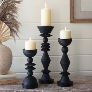 Kalalou Turned Wood Candle Holder - Medium HOME & GIFTS - Home Decor - Decorative Accents KALALOU   