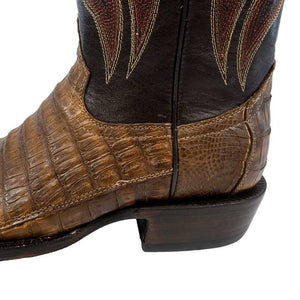 R. Watson Chocolate Caiman Tail Boot - FINAL SALE MEN - Footwear - Exotic Western Boots R Watson   