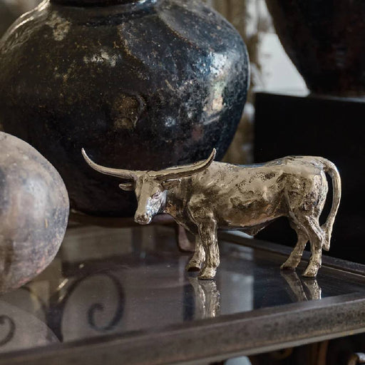 Jan Barboglio Nickel Cuerno Largo Toro HOME & GIFTS - Home Decor - Decorative Accents Jan Barboglio By Blanca Santa   