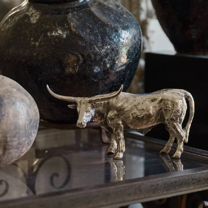 Jan Barboglio Nickel Cuerno Largo Toro HOME & GIFTS - Home Decor - Decorative Accents Jan Barboglio By Blanca Santa   