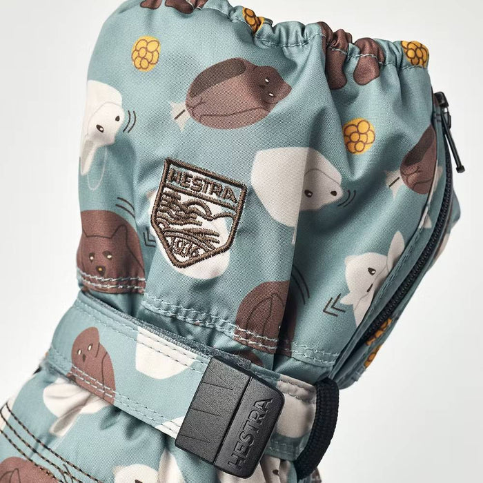 Hestra Baby Zip Long Mitt - Sea Blue Print - FINAL SALE KIDS - Accessories - Gloves & Scarves Hestra