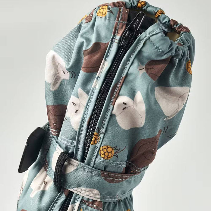 Hestra Baby Zip Long Mitt - Sea Blue Print - FINAL SALE KIDS - Accessories - Gloves & Scarves Hestra