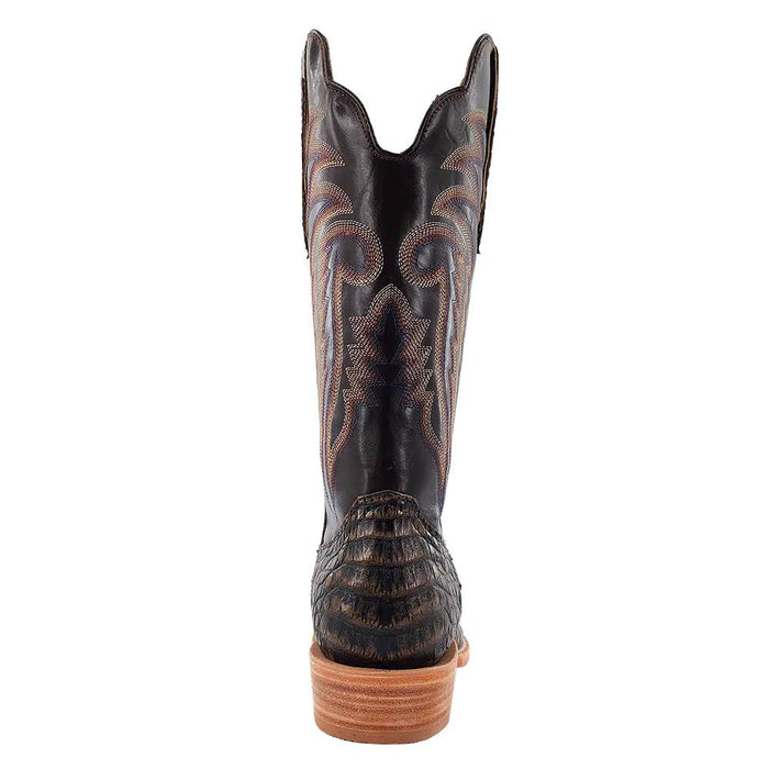 R. Watson Men's Golden Chocolate Caiman Belly Cutter Toe Boot - FINAL SALE MEN - Footwear - Exotic Western Boots R Watson