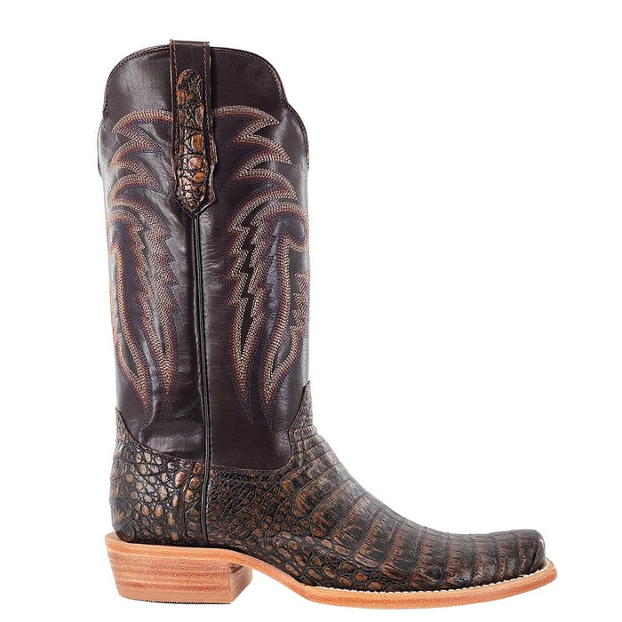 R. Watson Men's Golden Chocolate Caiman Belly Cutter Toe Boot - FINAL SALE MEN - Footwear - Exotic Western Boots R Watson