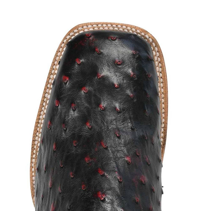 R. Watson Men's Black Cherry Full Quill Ostrich Boot MEN - Footwear - Exotic Western Boots R Watson   