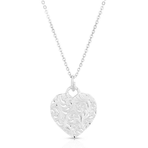 Montana Silversmiths Chiseled Silver Heart Turquoise Necklace WOMEN - Accessories - Jewelry - Necklaces Montana Silversmiths   