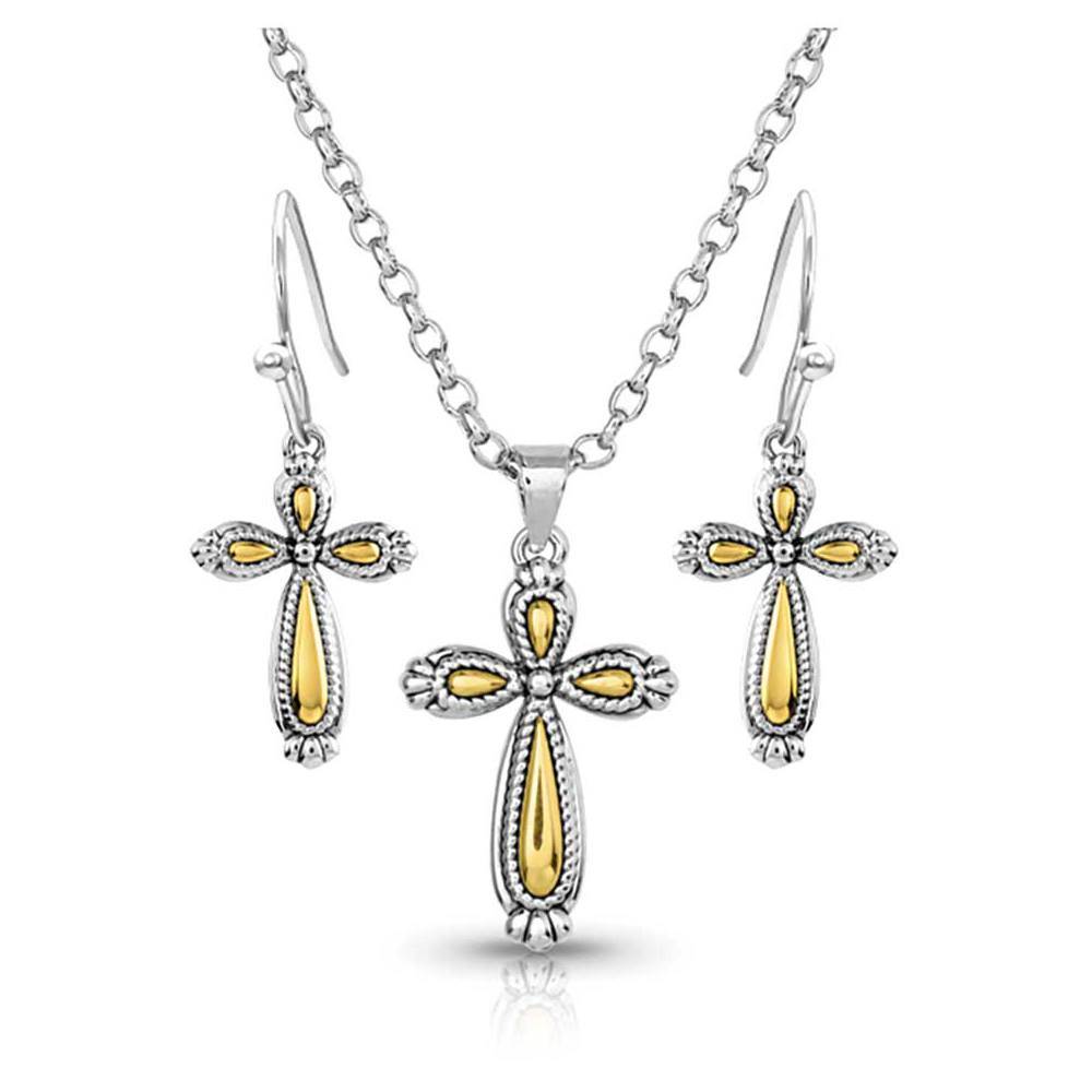Montana Silversmiths Gleaming Faith Cross Jewlery Set WOMEN - Accessories - Jewelry - Jewelry Sets Montana Silversmiths   