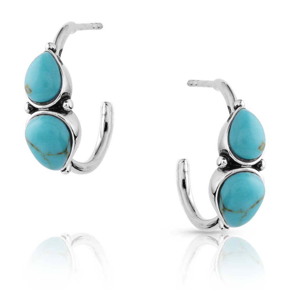 Montana Silversmiths Mirrored Turquoise Hoop Earrings WOMEN - Accessories - Jewelry - Earrings Montana Silversmiths   