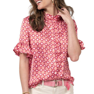 Ivy Jane Satin Ruffle Shirt WOMEN - Clothing - Tops - Short Sleeved Ivy Jane   
