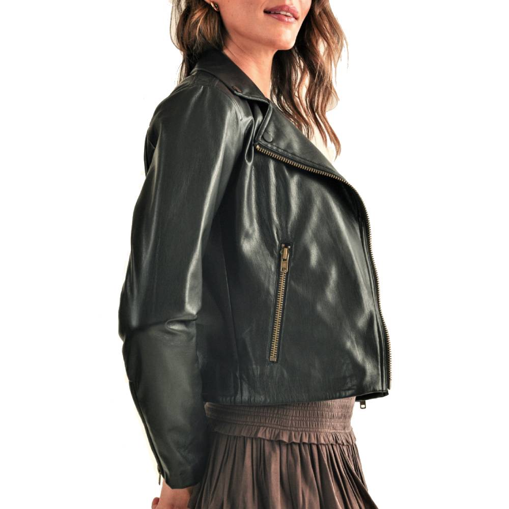 Reset Juno Faux Leather Biker Jacket Teskeys