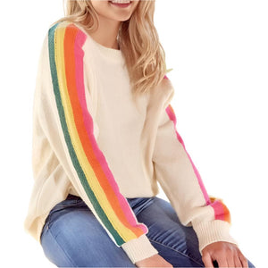 Striped Sleeve Sweater WOMEN - Clothing - Sweaters & Cardigans Jodifl   