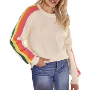 Striped Sleeve Sweater WOMEN - Clothing - Sweaters & Cardigans Jodifl   