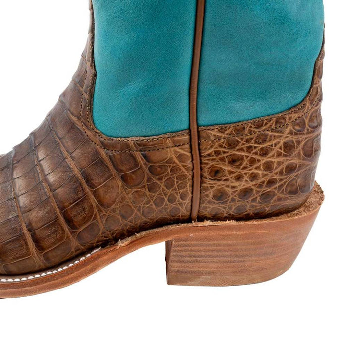 Rios of Mercedes Women's Chocolate Oiled Caiman Belly Boot WOMEN - Footwear - Boots - Western Boots Rios of Mercedes Boot Co.   