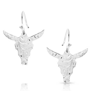Montana Silversmiths Chiseled Steer Head Earrings WOMEN - Accessories - Jewelry - Earrings Montana Silversmiths   