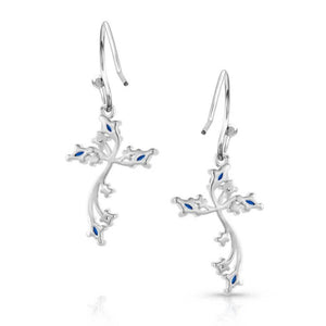 Montana Silversmiths Blue Crystal Cross Earrings WOMEN - Accessories - Jewelry - Earrings Montana Silversmiths   