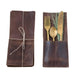 Leather Cutlery Sleeve HOME & GIFTS - Tabletop + Kitchen - Serveware & Utensils Creative Co-Op   