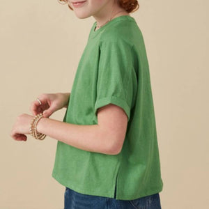 Hayden Girl's Cuffed Sleeve Tee - Green KIDS - Girls - Clothing - Tops - Short Sleeve Tops Hayden Los Angeles   