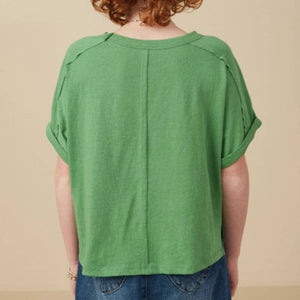 Hayden Girl's Cuffed Sleeve Tee - Green KIDS - Girls - Clothing - Tops - Short Sleeve Tops Hayden Los Angeles   