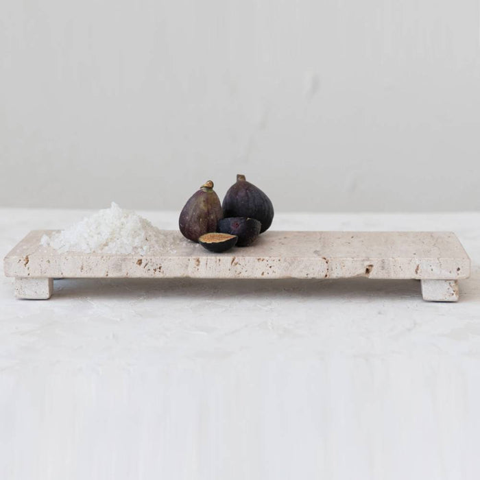 Travertine Footed Serving Board HOME & GIFTS - Tabletop + Kitchen - Serveware & Utensils Creative Co-Op   