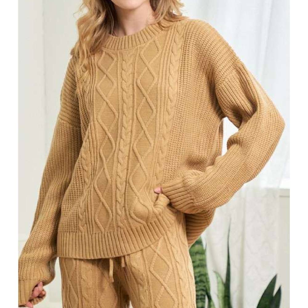 Women's Cable Crochet Oversized Sweater WOMEN - Clothing - Sweaters & Cardigans Main Strip   