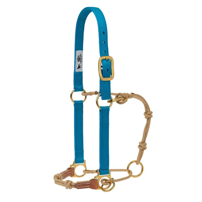 Weaver Horseman's Halter with Side Ring Tack - Halters & Leads Weaver Small Hurricane Blue/Tan