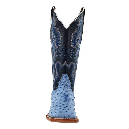 R. Watson Women's Denim Bruciato Full Quill Ostrich Boot WOMEN - Footwear - Boots - Exotic Boots R Watson   