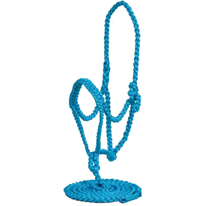 Mustang Flat Nose Braided Halter with Lead Tack - Halters & Leads Mustang Turquoise