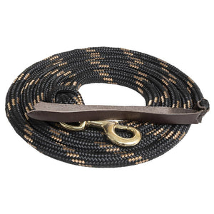 Poly Cowboy Lead Rope Tack - Halters & Leads - Leads Mustang Black/Tan  