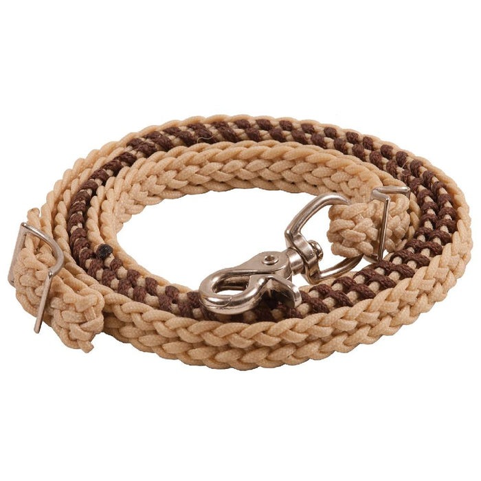 Laced Wax Contest Reins Tack - Reins Mustang Brown  