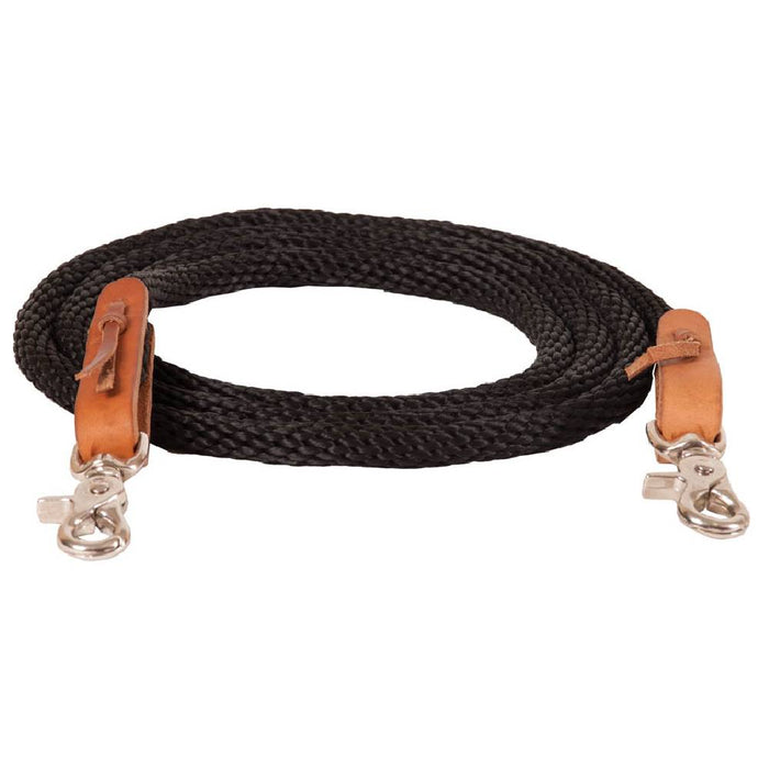 Round Braided Trail Rein Tack - Reins Mustang Black  